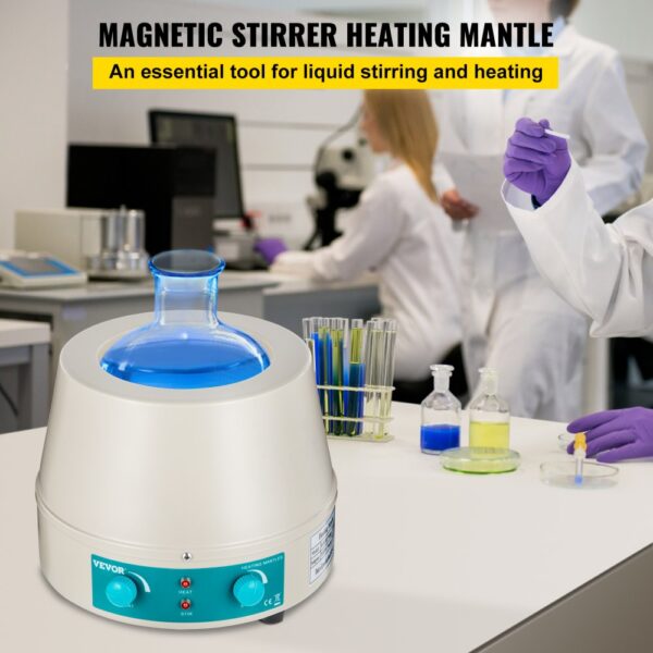 VEVOR 1000ml Magnetic Stirrer Heating Mantle 350W Heating Mantle Stirrer Digital Display for Round Bottom Flask