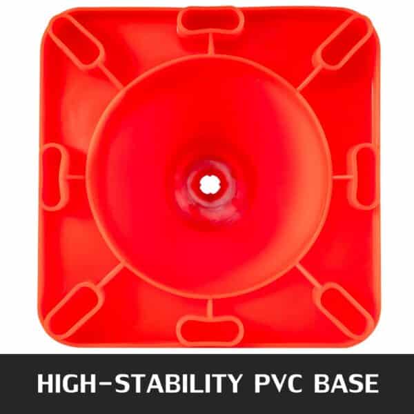 VEVOR traffic cones with high-stability pvc base in bright red.