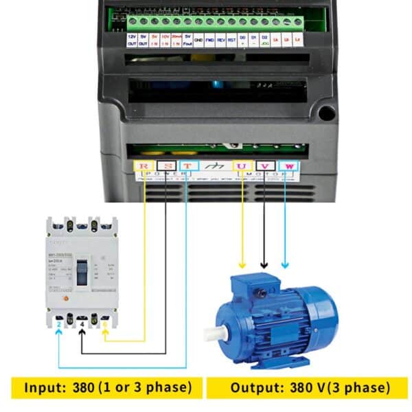 VEVOR 2.2KW 380V VFD Variable Frequency Drive Inverter for Spindle Motor Speed Control (2.2KW 380V)