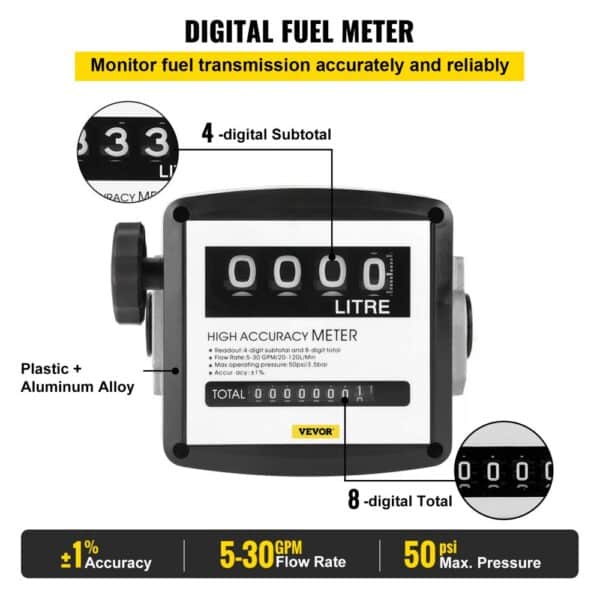 VEVOR Diesel Pump 220V Oil Transfer Pump Pump Diesel 40l/Min Electric Fuel Self-Priming Diesel Fuel Transfer Pump Oil Diesel Pump