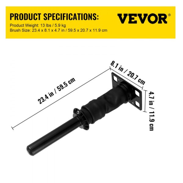 VEVOR cab shock absorber, 23.4 in x 8.1 in x 4.7 in dimensions shown.