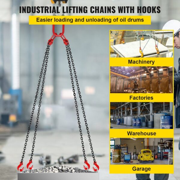 VEVOR engine lift chain for industrial lifting in machinery, factories, warehouse, garage.