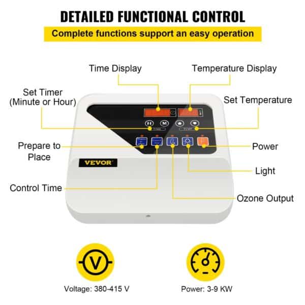 VEVOR External Sauna Heater Controller for 3KW-9KW Sauna Heaters Control Unit Sauna Stove Controller 104-221℉ Time Temperature