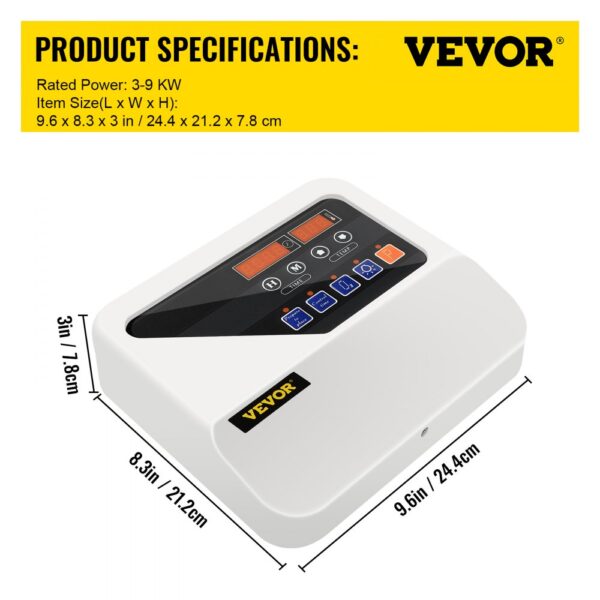 VEVOR External Sauna Heater Controller for 3KW-9KW Sauna Heaters Control Unit Sauna Stove Controller 104-221℉ Time Temperature