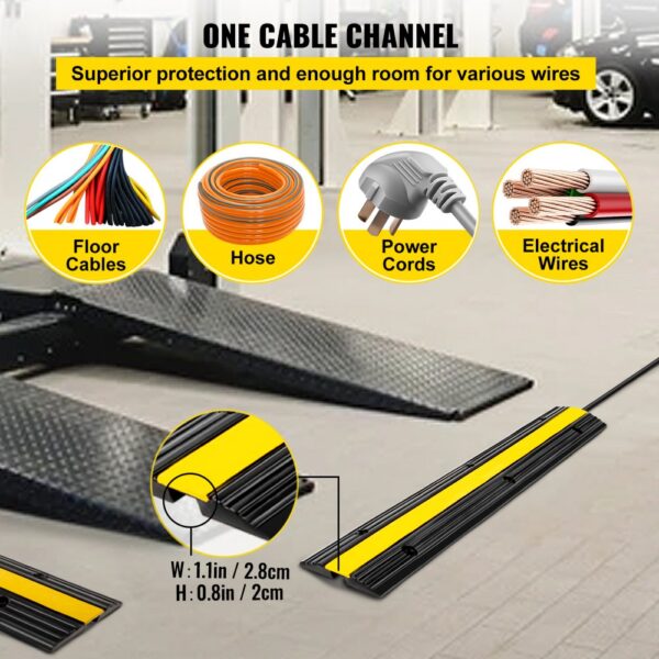 VEVOR cable protector ramp provides superior protection for floor cables and power cords.