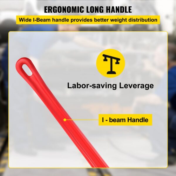 VEVOR pipe wrench with ergonomic long i-beam handle for labor-saving leverage.