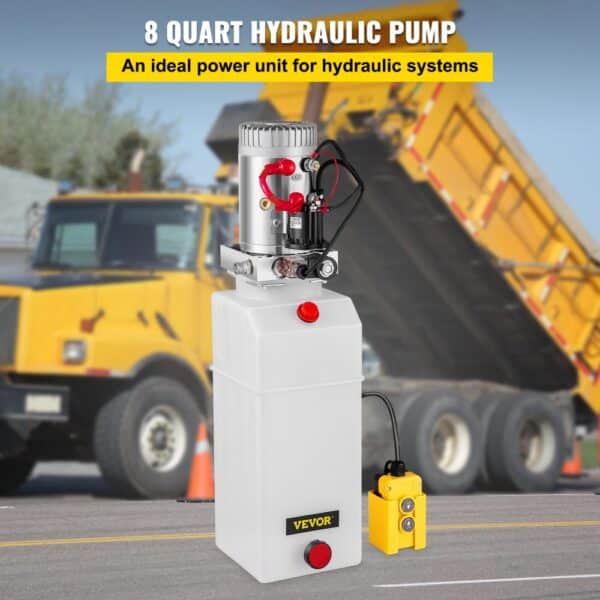 VEVOR Hydraulic Power Unit 12V Hydraulic Motor Hydraulic Pump, Dump Trailer Hydraulic Pump Hydraulic Power Pack