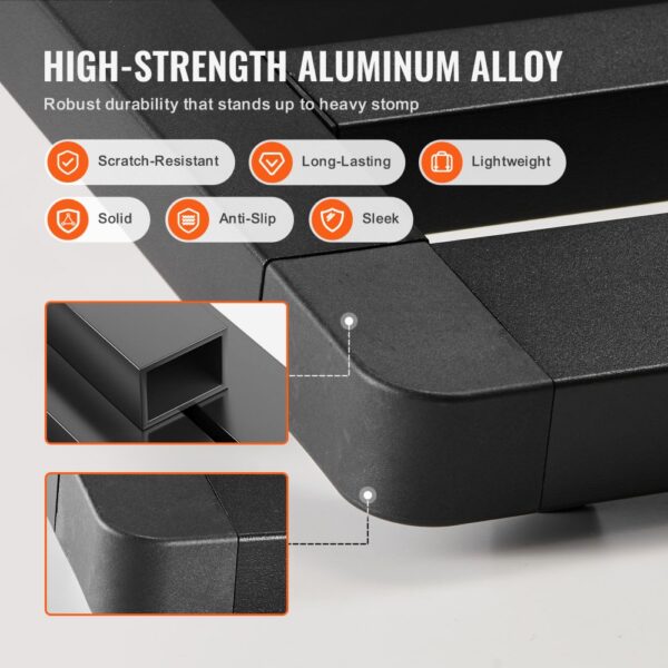 high-strength aluminum alloy VEVOR guitar pedal board, lightweight, scratch-resistant, and anti-slip.