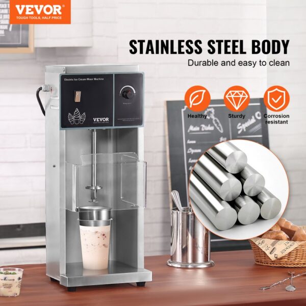 VEVOR Ice Cream Blender 400W Ice Cream Mixer Stir Machine 304 Stainless Steel