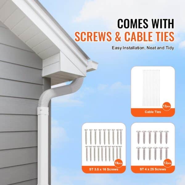 VEVOR mini split line set cover with screws and cable ties for easy installation.