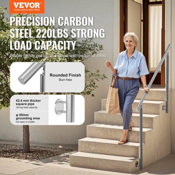 VEVOR 59 in Handrails for Outdoor Steps Staircase for Porch Deck Side-mount