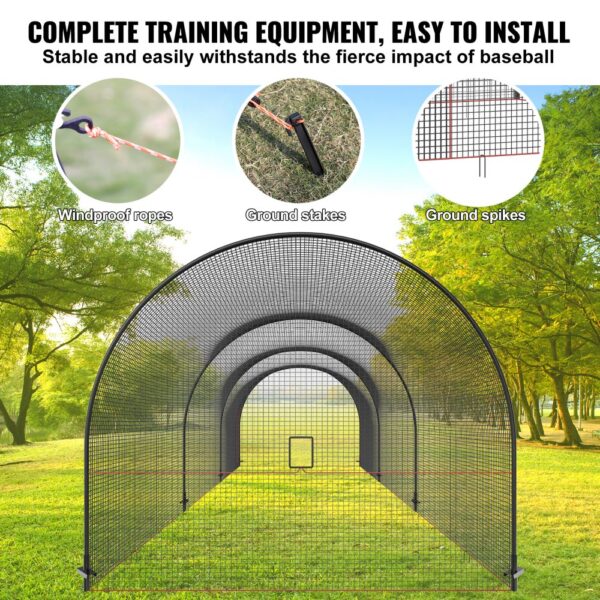 VEVOR Baseball Batting Cage, Softball and Baseball Batting Cage Net and Frame, Practice Portable Cage Net with Carry Bag, Heavy Duty Enclosed Pitching Cage, for Backyard Batting Hitting Training, 33FT