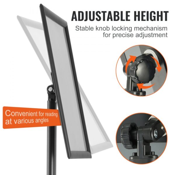 VEVOR pedestal sign holder with adjustable height and stable knob locking mechanism.