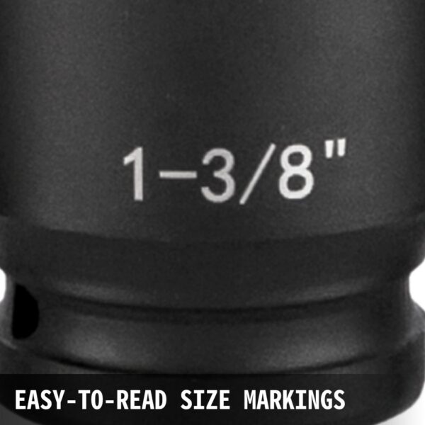 VEVOR impact socket set with easy-to-read size markings