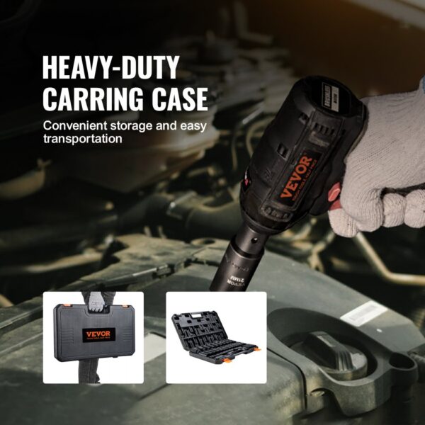 VEVOR deep impact socket set with heavy-duty carrying case for convenient storage and easy transportation.