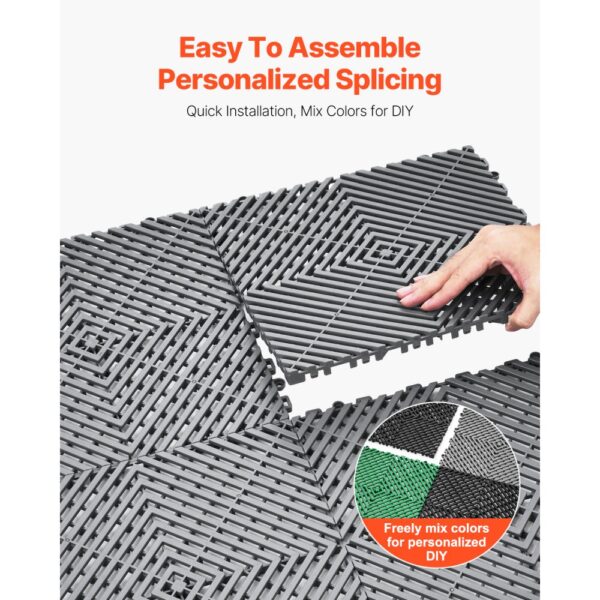 VEVOR Drainage Mat Drainage Floor Mat 12” x 12” Modular Interlocking Cushion