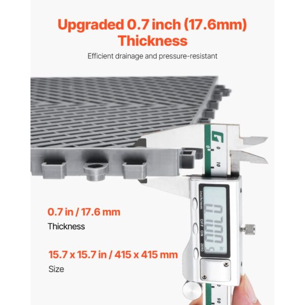 VEVOR Drainage Mat Modular Interlocking Mat 15.7” x 15.7” Drainage Floor Tile