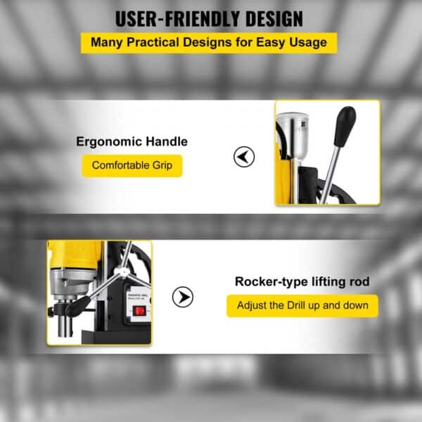 1100W Magnetic Drill Press 2700LBS Magnet Force w/6 pcs HSS Annular Cutter Bits