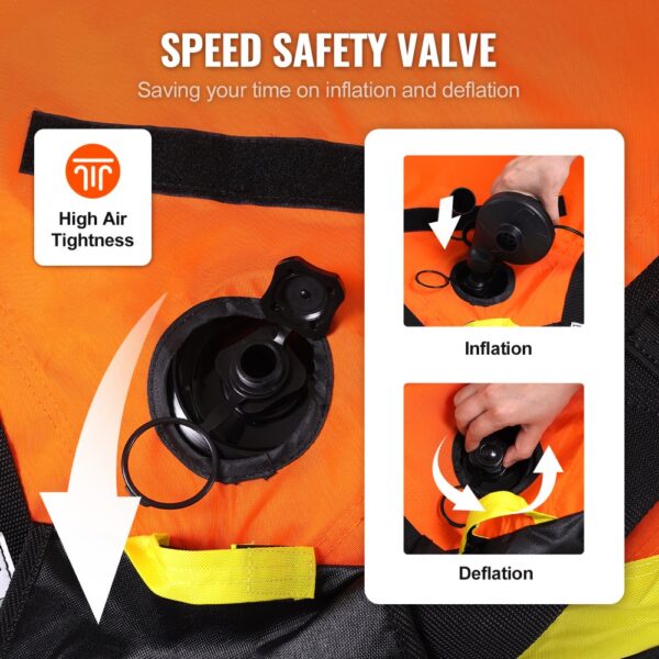 VEVOR towable tube speed safety valve for quick inflation and deflation, featuring high air tightness.