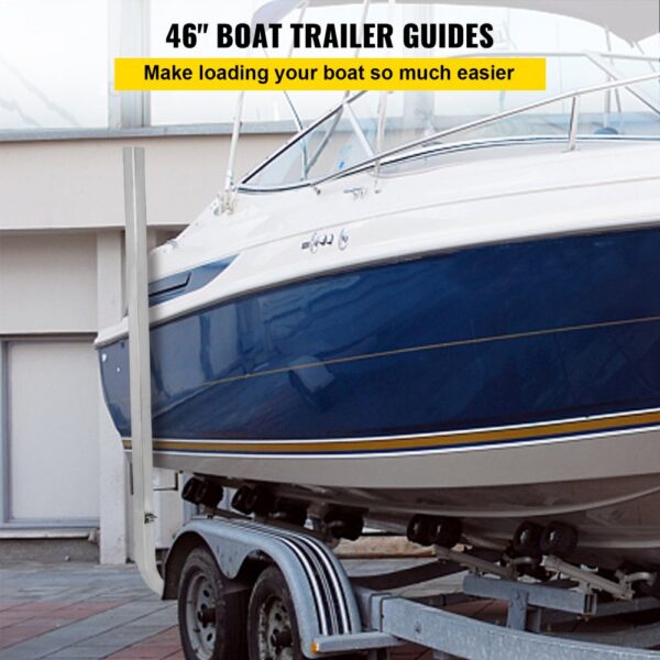 VEVOR boat trailer guide-ons enhancing boat loading with 46-inch guides on a trailer.