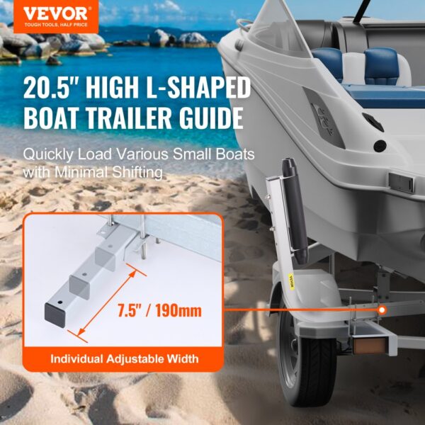 VEVOR marine trailer guides make loading small boats easy with 20.5" l-shaped adjustable width.