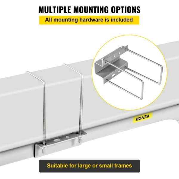 VEVOR boat trailer guide-ons with multiple mounting options, hardware included, suitable for various frames.