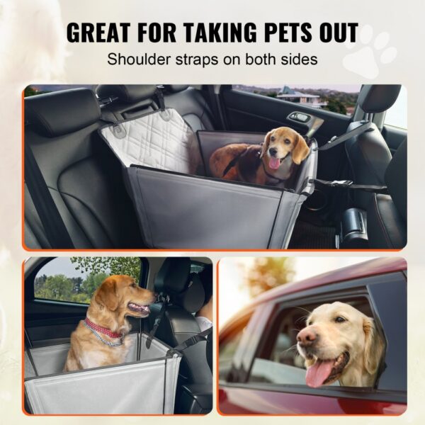 VEVOR Dog Booster Car Seat Pet Car Seat for S M L Dogs up to 40 lbs Gray