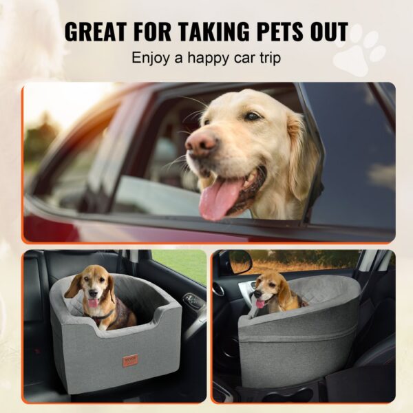 VEVOR Dog Booster Car Seat Pet Car Seat for Small Medium Dog up to 55 lbs Gray