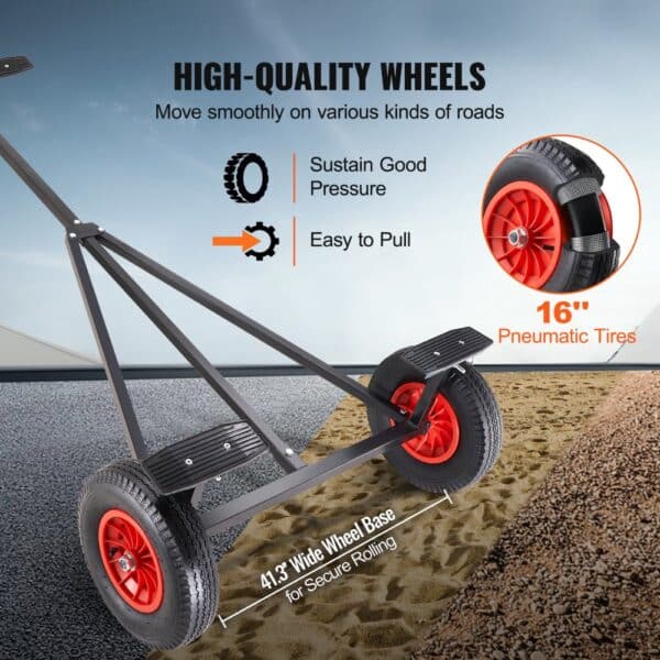 VEVOR boat trailer dolly with high-quality 16" pneumatic tires, stable wheelbase, and easy to pull design.