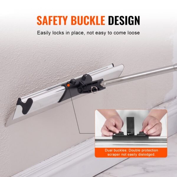 VEVOR drywall skimming kit featuring safety buckle design for secure and easy skimming.