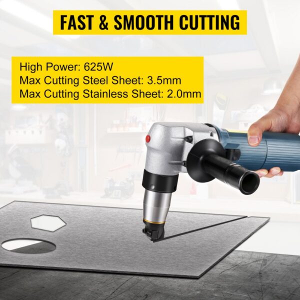 VEVOR Electric Metal Nibbler 625W Nibbler Metal Cutter 1000RPM High Speed Rotor Metal Nibbler 220V w Replaced Blades Storage Case Sheet Metal Nibbler for Cutting Stainless Steel, Aluminium, Plastic