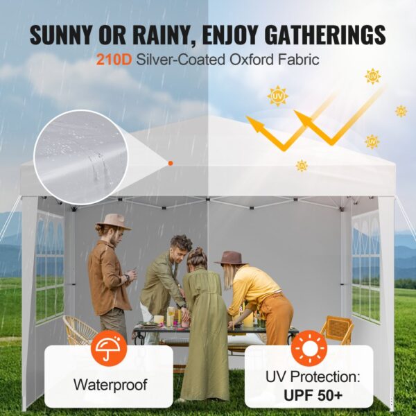 VEVOR Pop Up Canopy Tent 10' x 10' Sun Shelter Outdoor Gazebo with Sidewalls