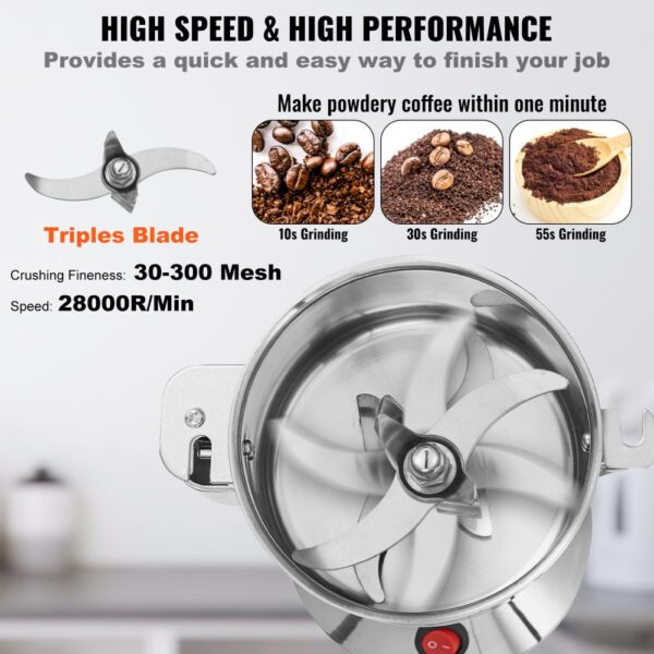 VEVOR 150g Commercial Spice Grinder Electric Grain Mill Grinder High Speed