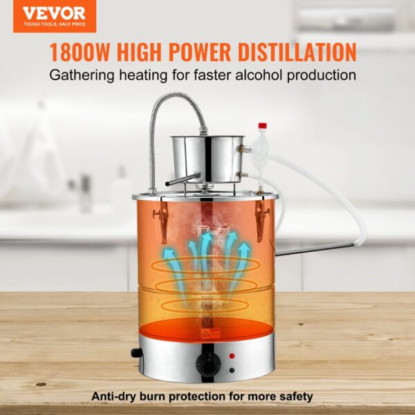 VEVOR Still Water Distiller 9Gal with Thumper Keg & Water Pump