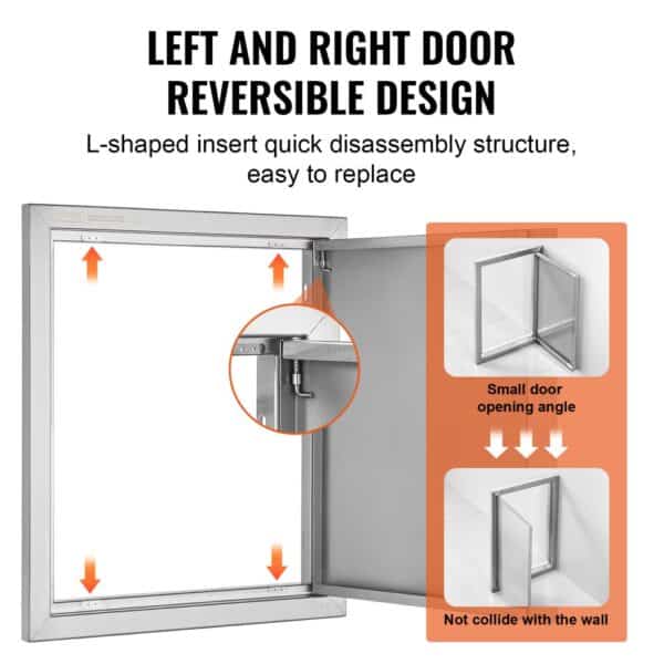 left and right door reversible design, quick disassembly and easy to replace, VEVOR bbq access door.