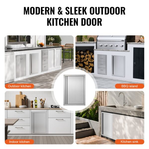 modern and sleek VEVOR bbq access door for outdoor kitchens, bbq islands, and indoor kitchens.