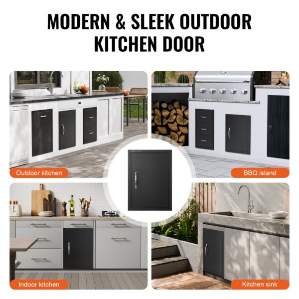 modern and sleek VEVOR bbq access door for outdoor kitchen, bbq island, and kitchen sink areas.