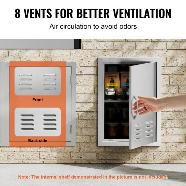 VEVOR bbq access door with 8 vents for better ventilation, air circulation to avoid odors.