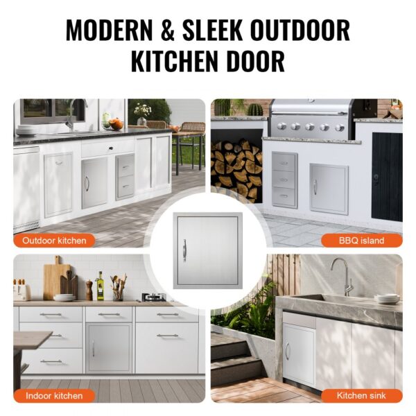 modern VEVOR bbq access door for outdoor kitchens, bbq islands, kitchen sinks, and indoor kitchens.