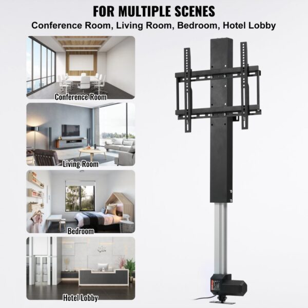 VEVOR Motorized TV Lift Stroke Length 28 Inches Motorized TV Mount Fit for 26-57 Inch TV Lift with Remote Control Height Adjustable 28 Inch Load Capacity 132 Lbs