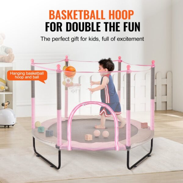 VEVOR 60" Trampoline for Kids Mini Toddler Trampoline with Net Indoor Outdoor