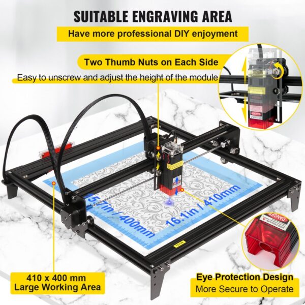 VEVOR Desktop Laser Engraver 16.1"x15.7" Large Engraving Area 5.5W Laser Power