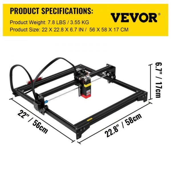 VEVOR Desktop Laser Engraver 16.1"x15.7" Large Engraving Area 5.5W Laser Power