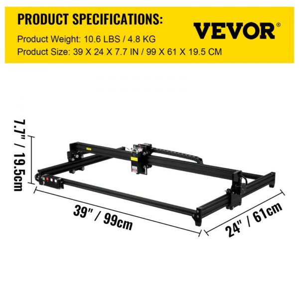 VEVOR Desktop Laser Engraver 18.1"x31.9" Large Engraving Area 7.5W Laser Power