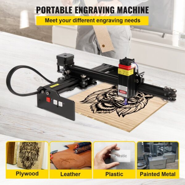 VEVOR Portable Laser Engraver 7.5"x6.7" Large Engraving Area 4.5W Laser Power