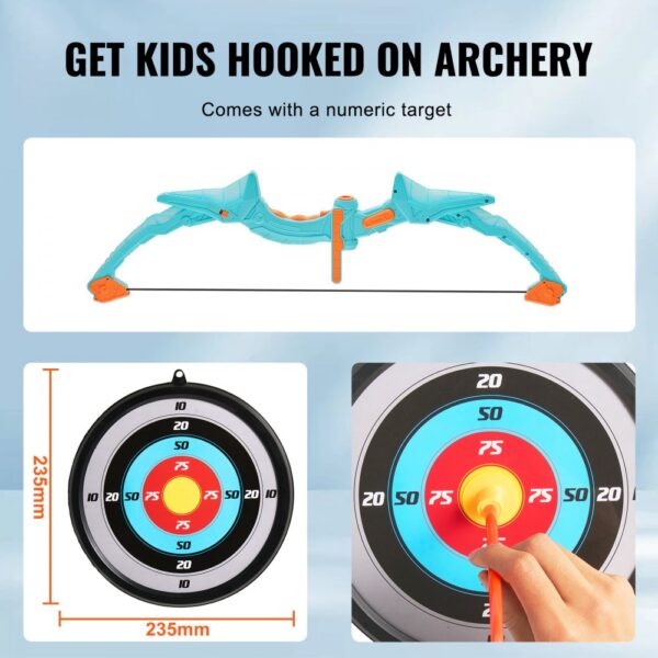 VEVOR kids archery set with blue bow and numeric target, perfect for children's archery practice.