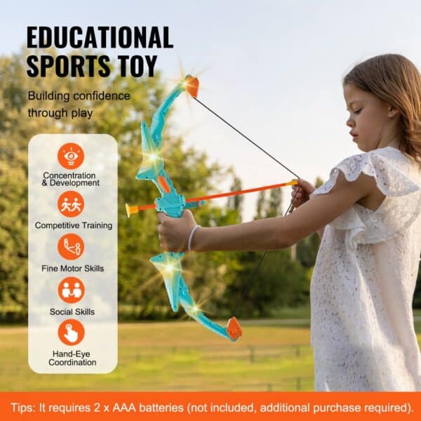 VEVOR kids bow and arrow set promotes confidence, skills, and fun with a colorful design outdoors.