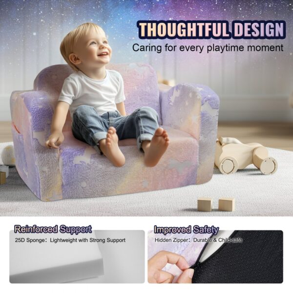 VEVOR Foldable Baby Chair 2-in-1 Baby Lounger Couch Glow in Dark Kids Sofa