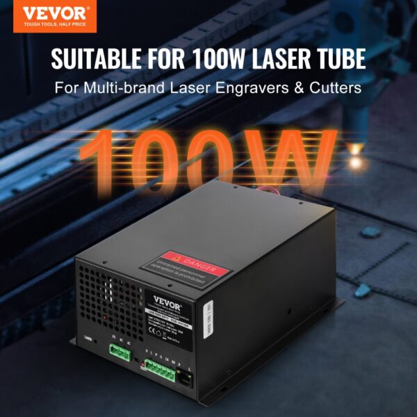 VEVOR CO2 Laser Power Supply for 100W Laser Tube Laser Engravers and Cutters