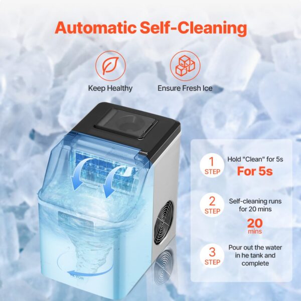 VEVOR Portable Countertop Ice Maker 45Lbs/24H Self-Cleaning with Scoop Basket